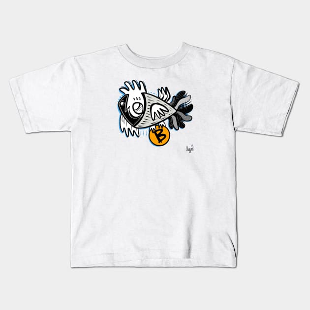 BTC HOLD Kids T-Shirt by Angel Rivas